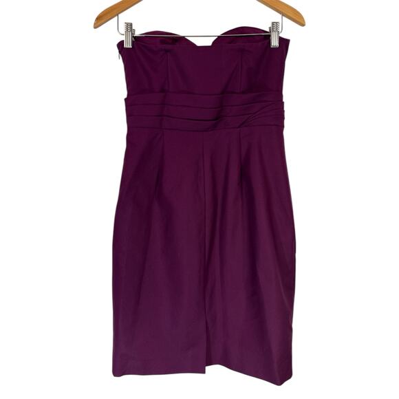 NWT J.Crew Strapless Purple Sheath Mini Dress Sz 6 Cotton Sweetheart Neckline - Picture 2 of 6